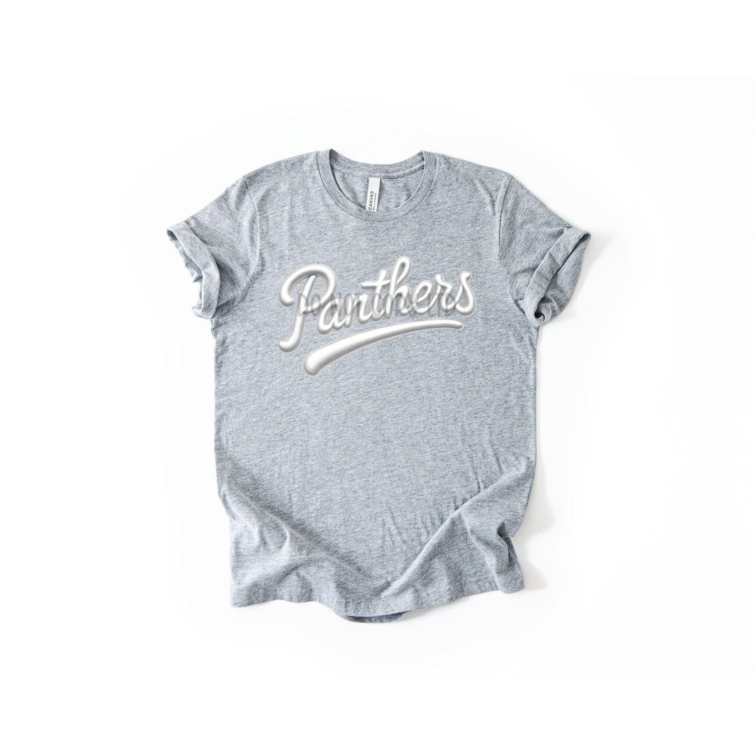 Panthers Faux Puff White – DTF Transfer
