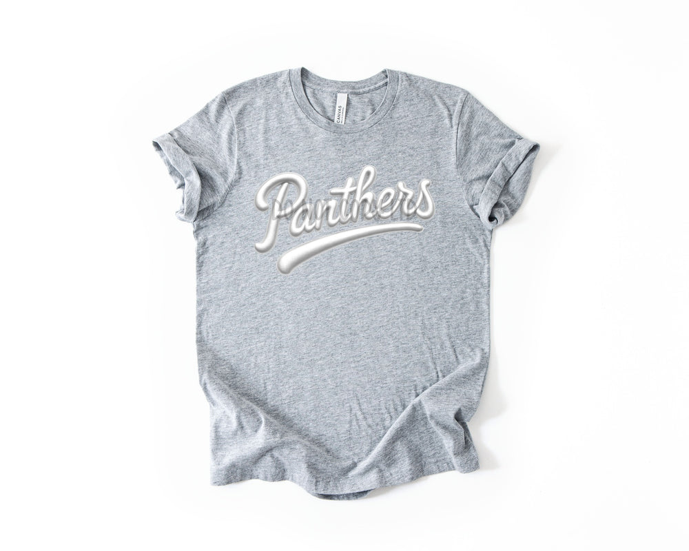 Panthers Faux Puff White DTF transfer design – image 1