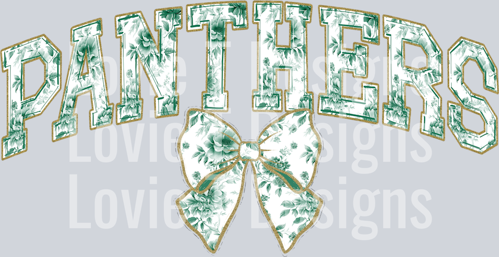 PANTHERS GREEN TOILE WITH BOW