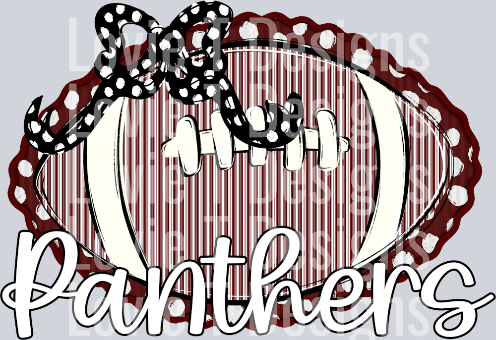 PANTHERS MAROON AND BLACK DOT BOW SEERSUCKER FOOTBALL