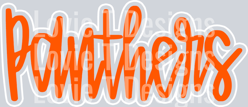 Panthers ORANGE AND WHITE OUTLINE