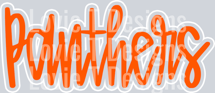 Panthers ORANGE AND WHITE OUTLINE