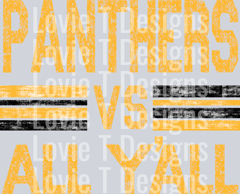 PANTHERS VS ALL YALL YELLOW AND BLACK