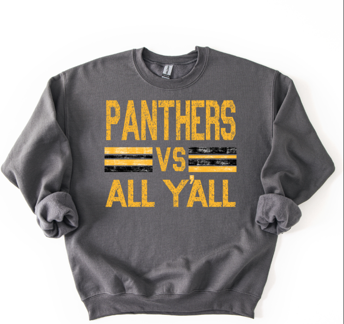 PANTHERS VS ALL YALL YELLOW AND BLACK