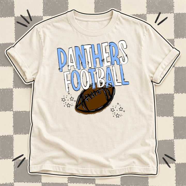 Panthers Columbia Blue White Team Go Football Mascots DTF transfer mockup