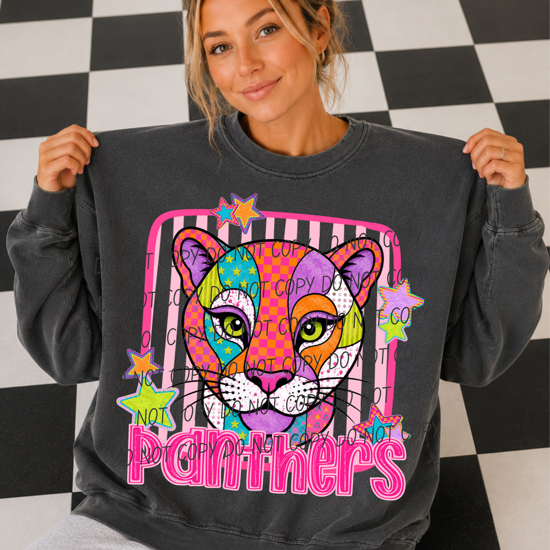 Panthers Funky Fresh mascot DTF transfer