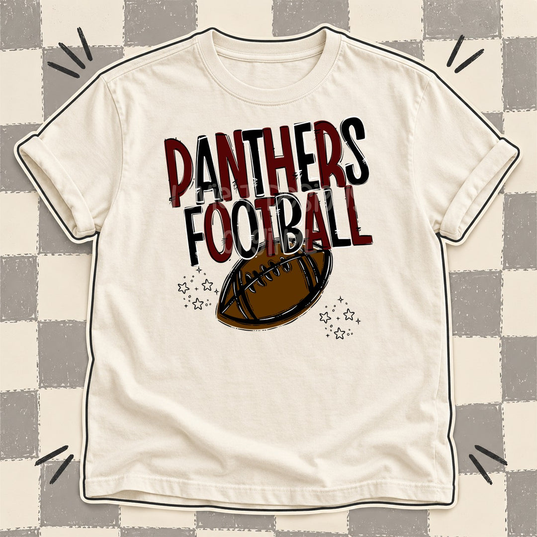 Panthers Maroon Black Team Go Football Mascots DTF transfer mockup