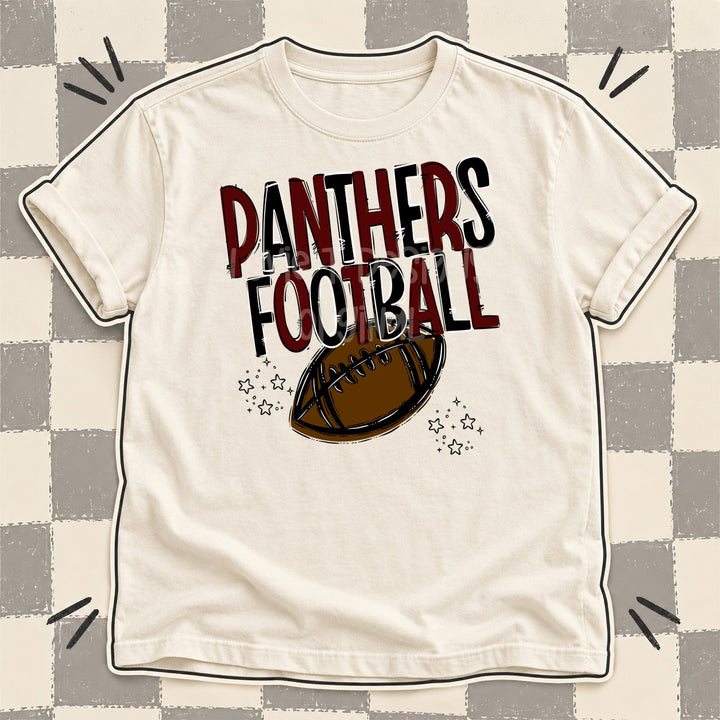 Panthers Maroon Black Team Go Football Mascots DTF transfer mockup