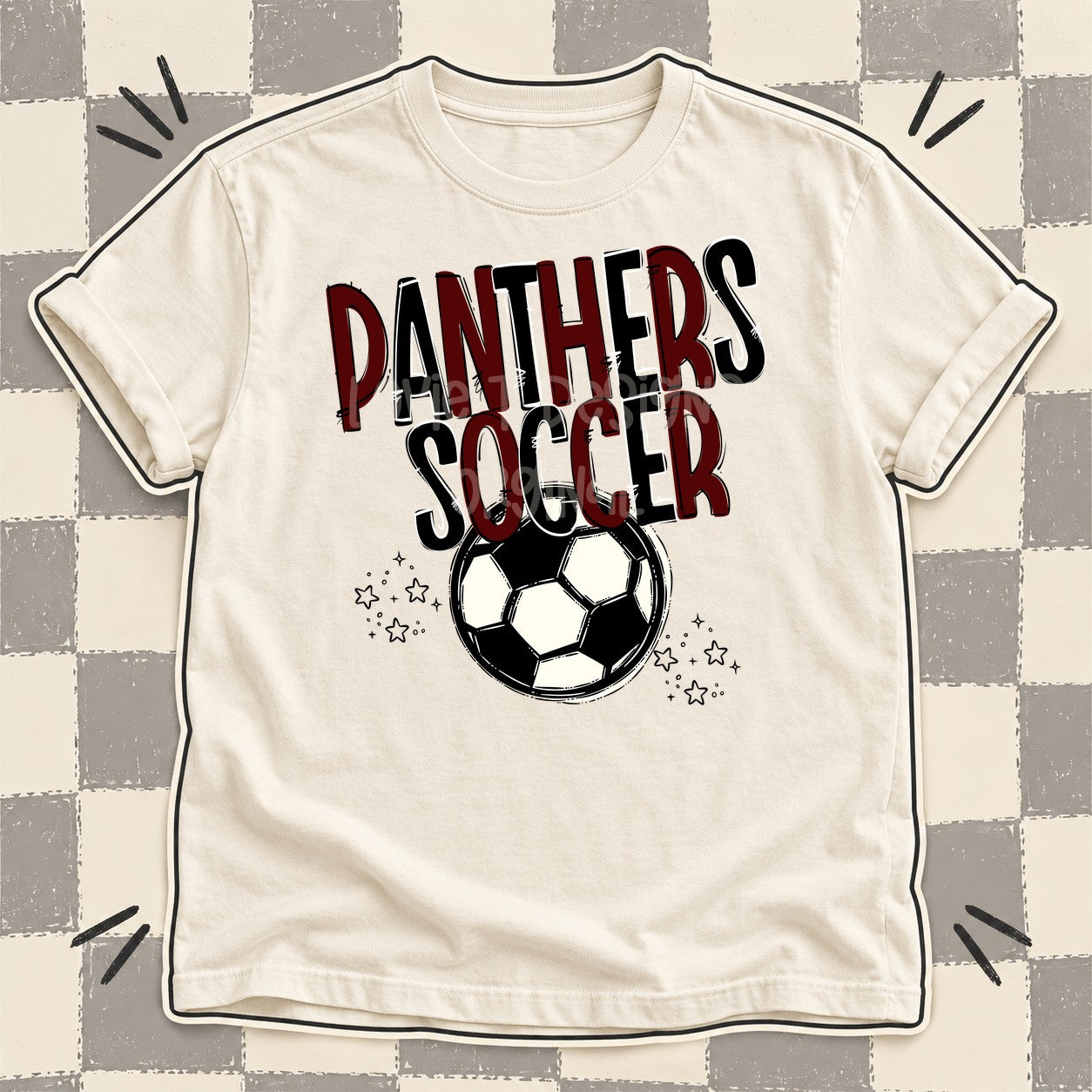 Team Go Soccer Mascots Panthers Maroon Black design