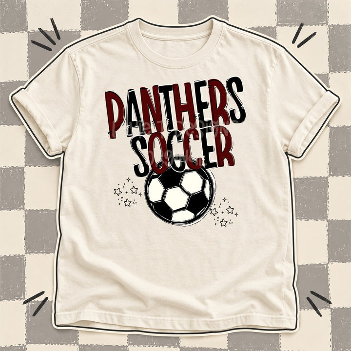 Panthers Maroon Black Team Go Soccer Mascots DTF transfer mockup