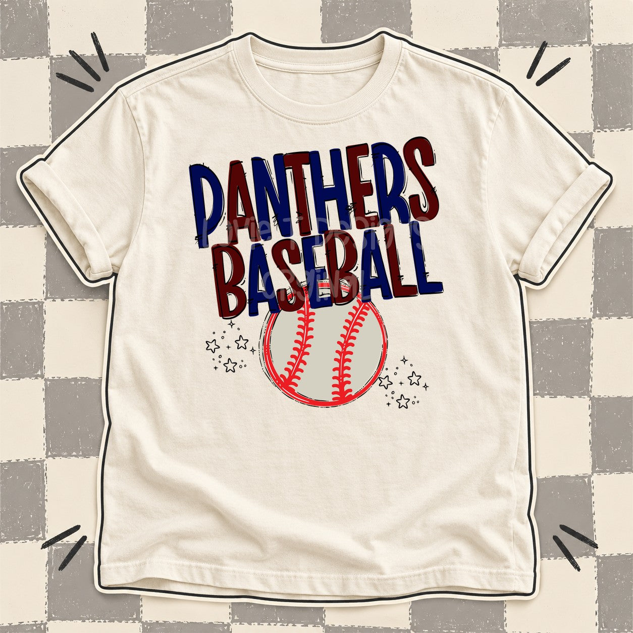 Team Go Baseball Mascots Panthers Navy Maroon design