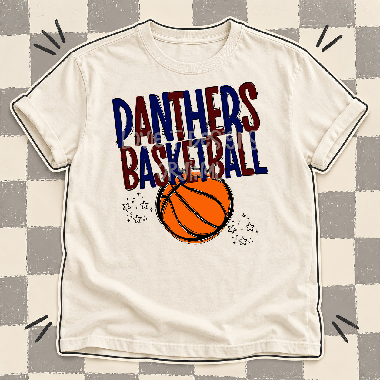 Team Go Basketball Mascots Panthers Navy Maroon design