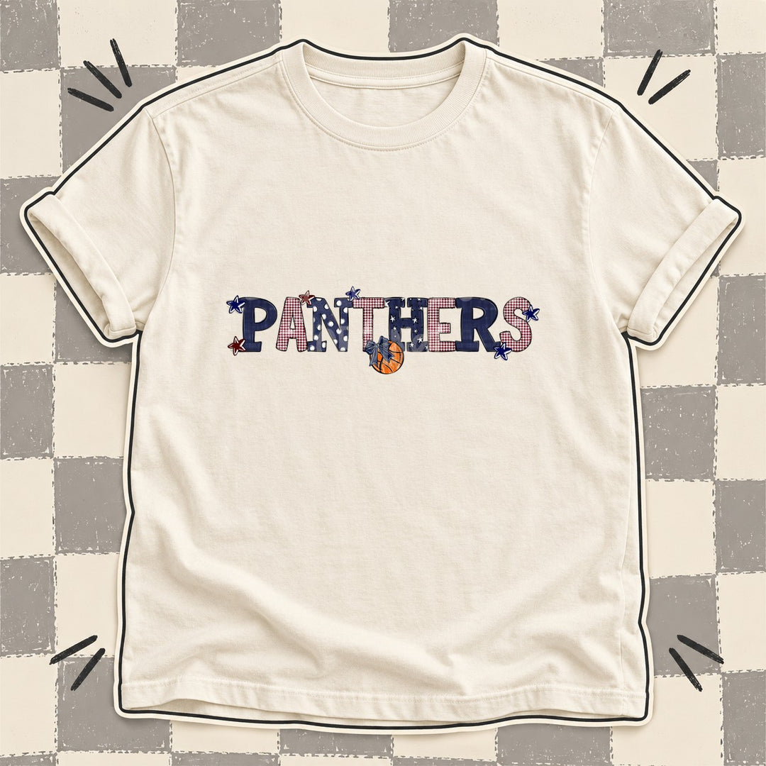 Panthers Navy Maroon Mixed Doodle Basketball Mascots – Mascot Colors DTF transfer mockup