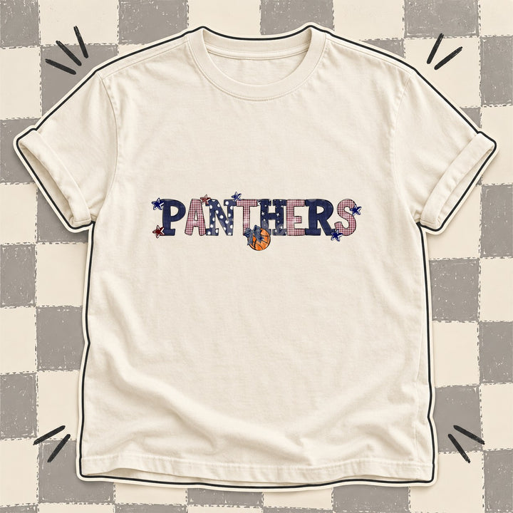 Panthers Navy Maroon Mixed Doodle Basketball Mascots – Mascot Colors DTF transfer mockup