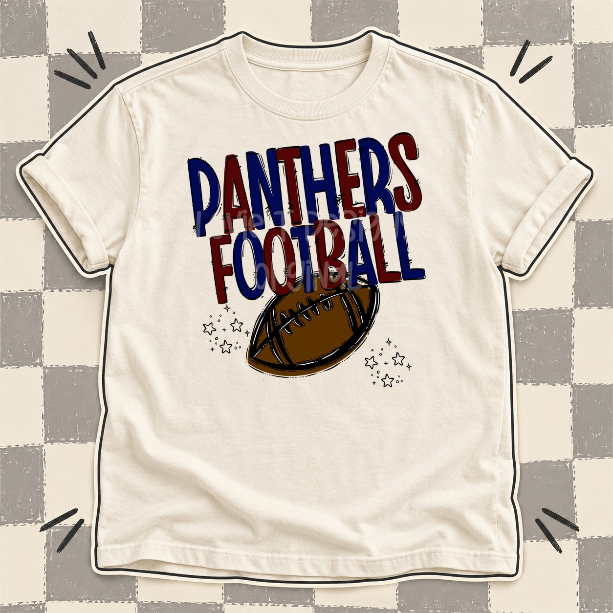 Team Go Football Mascots Panthers Navy Maroon design