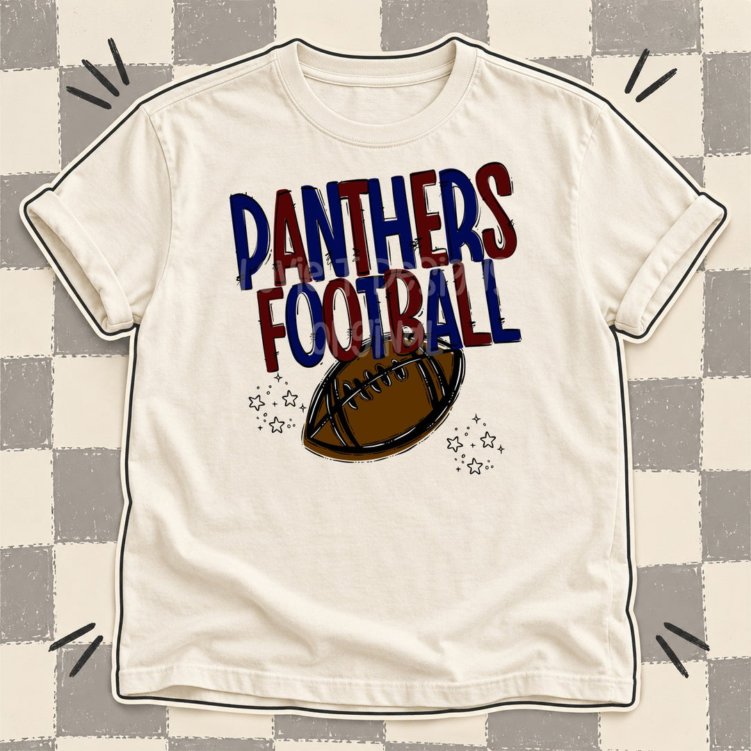 Panthers Navy Maroon Team Go Football Mascots DTF transfer mockup