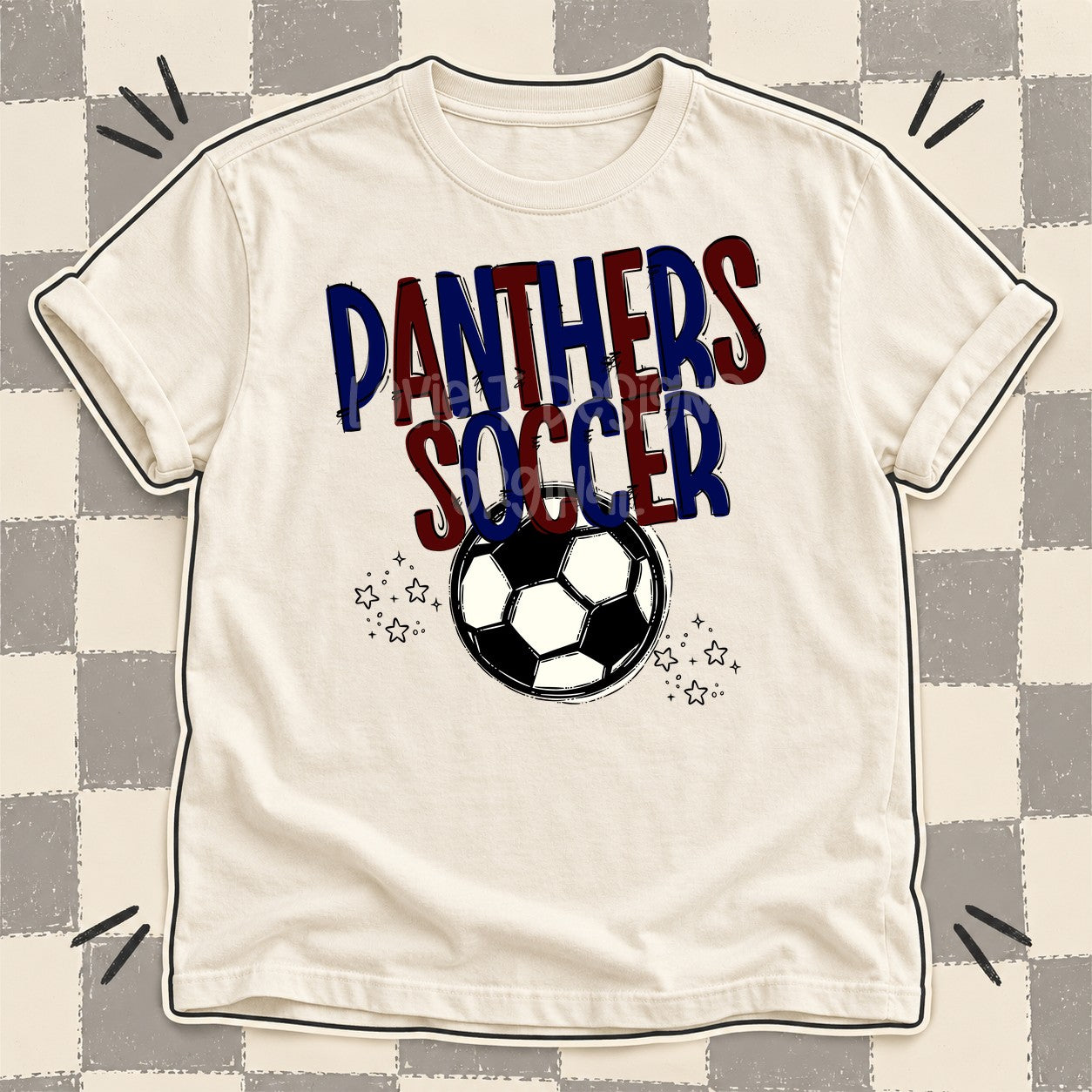 Team Go Soccer Mascots Panthers Navy Maroon design