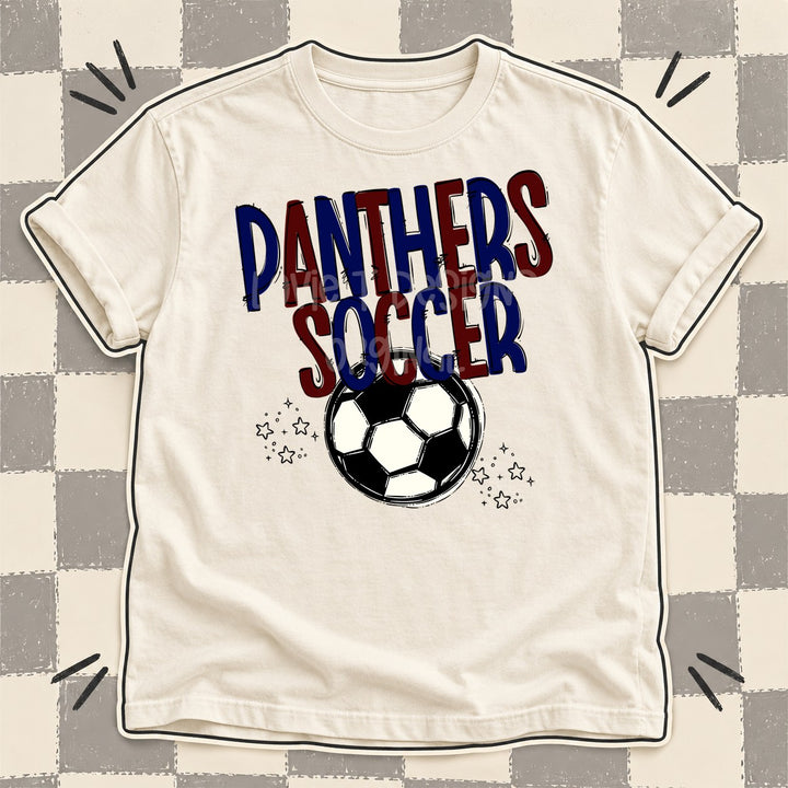 Panthers Navy Maroon Team Go Soccer Mascots DTF transfer mockup
