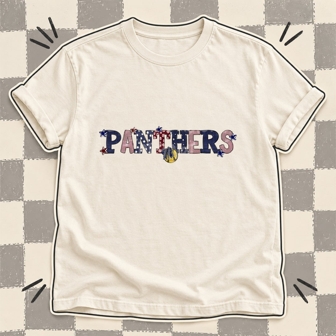 Panthers Navy Maroon Mixed Doodle Softball Mascots – Mascot Colors DTF transfer mockup