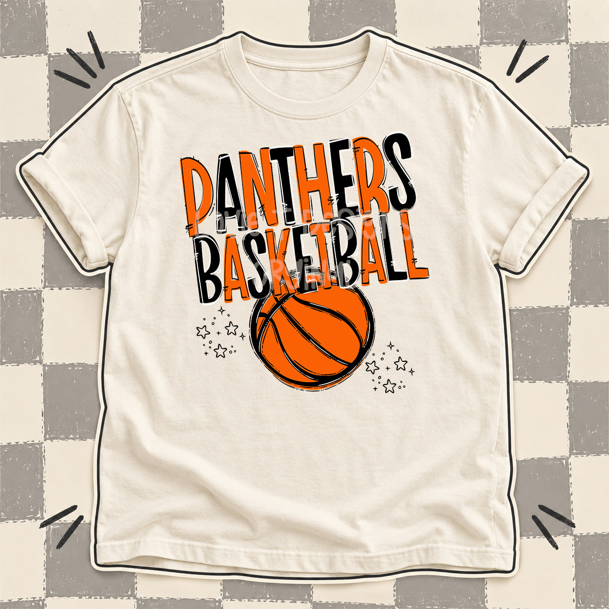 Team Go Basketball Mascots Panthers Orange Black design