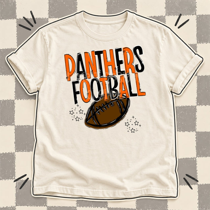 Panthers Orange Black Team Go Football Mascots DTF transfer mockup