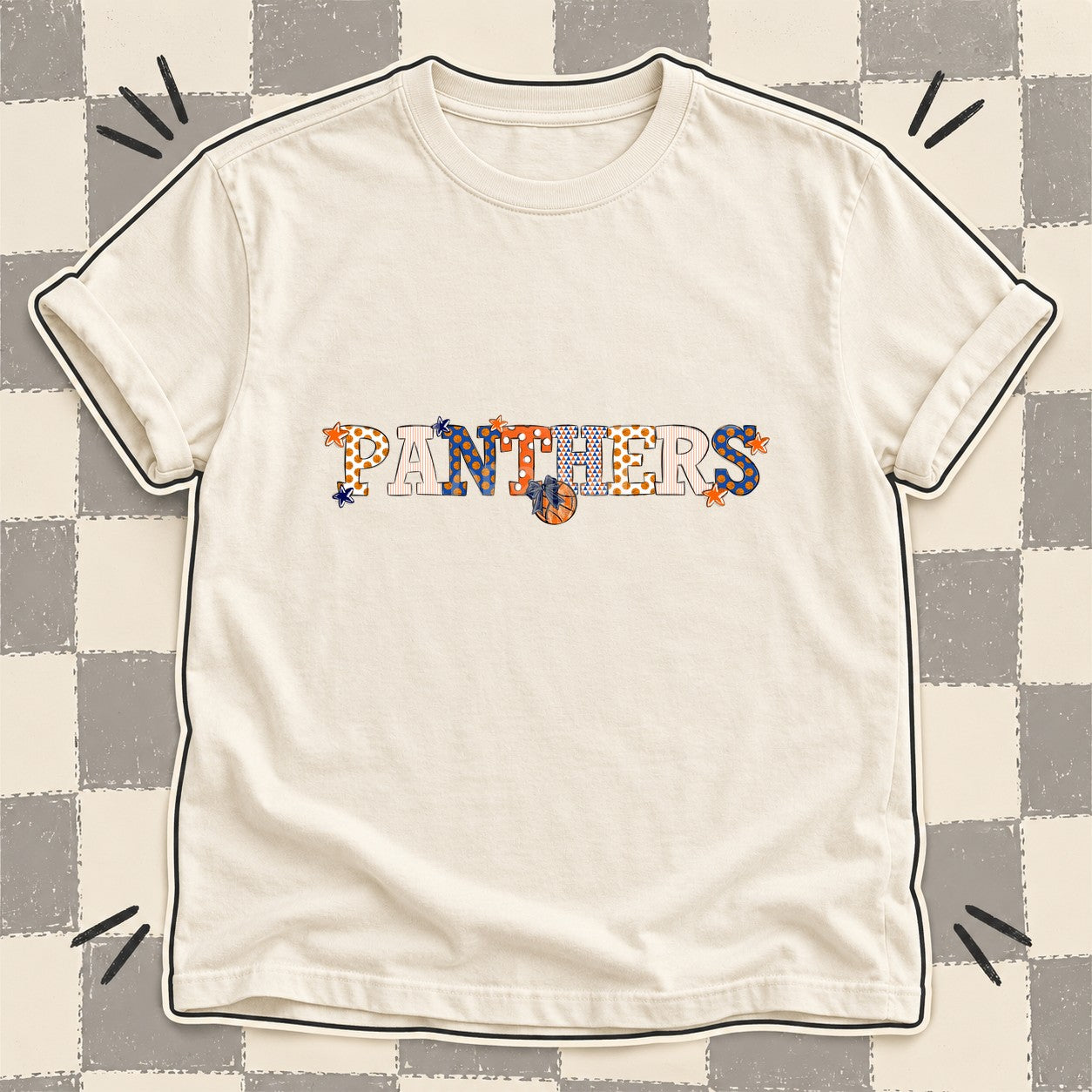 Mixed Doodle Basketball Mascots – Court Classic Panthers design
