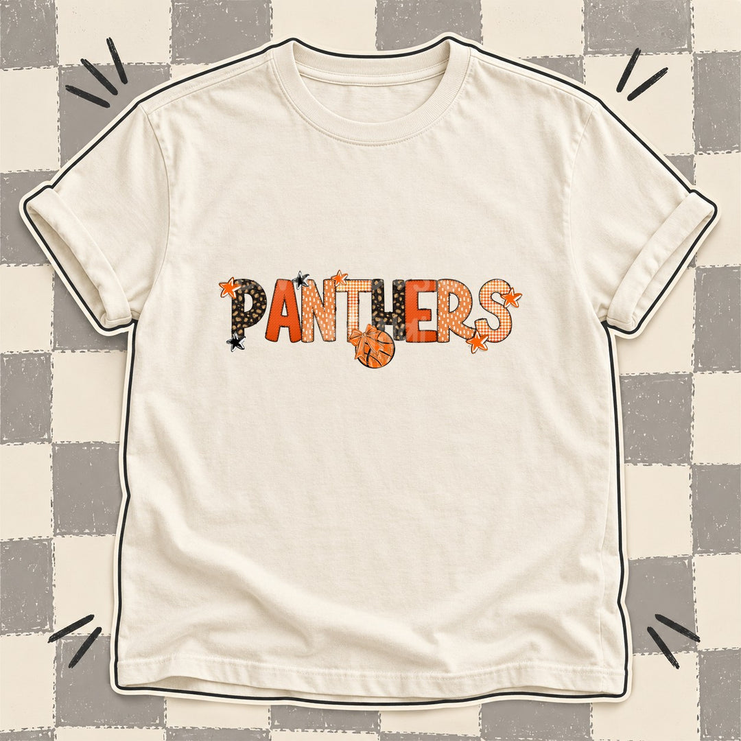 Panthers Mixed Doodle Basketball Mascots – Leopard Court DTF transfer mockup
