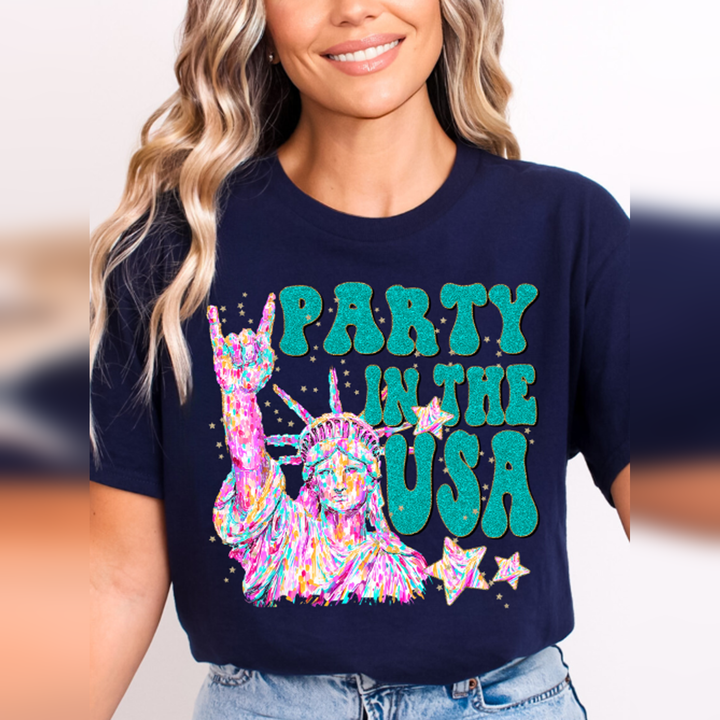 Party in the USA Painted Statue of Liberty – DTF Transfer