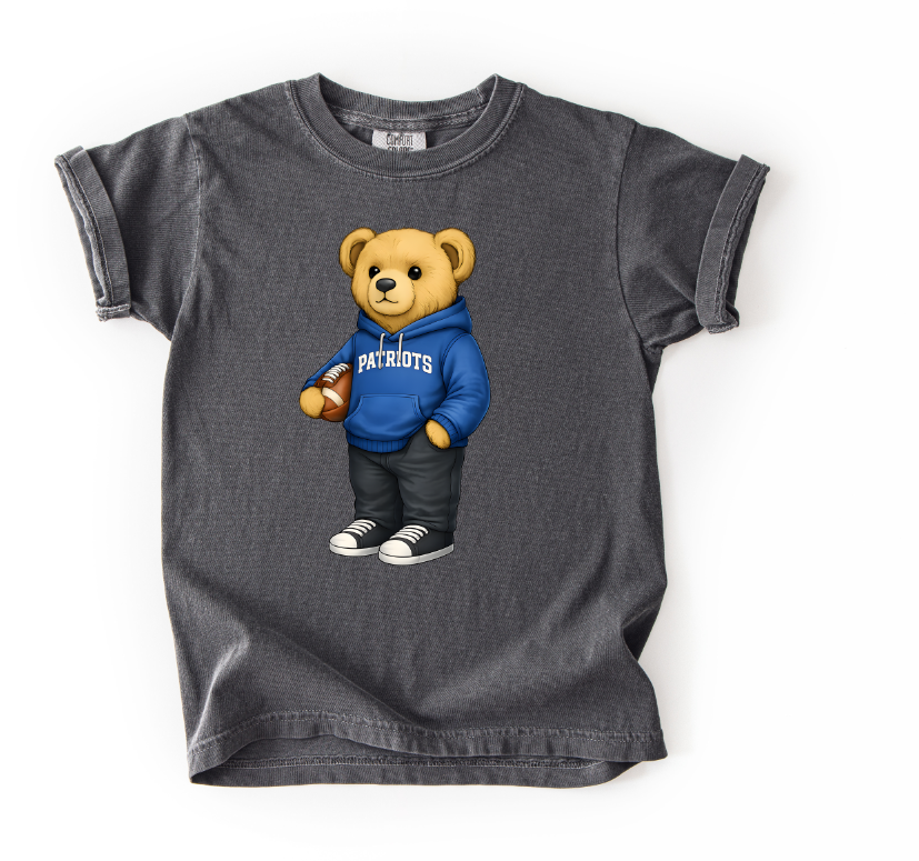 Patriots Football Bear Hoodie DTF transfer design