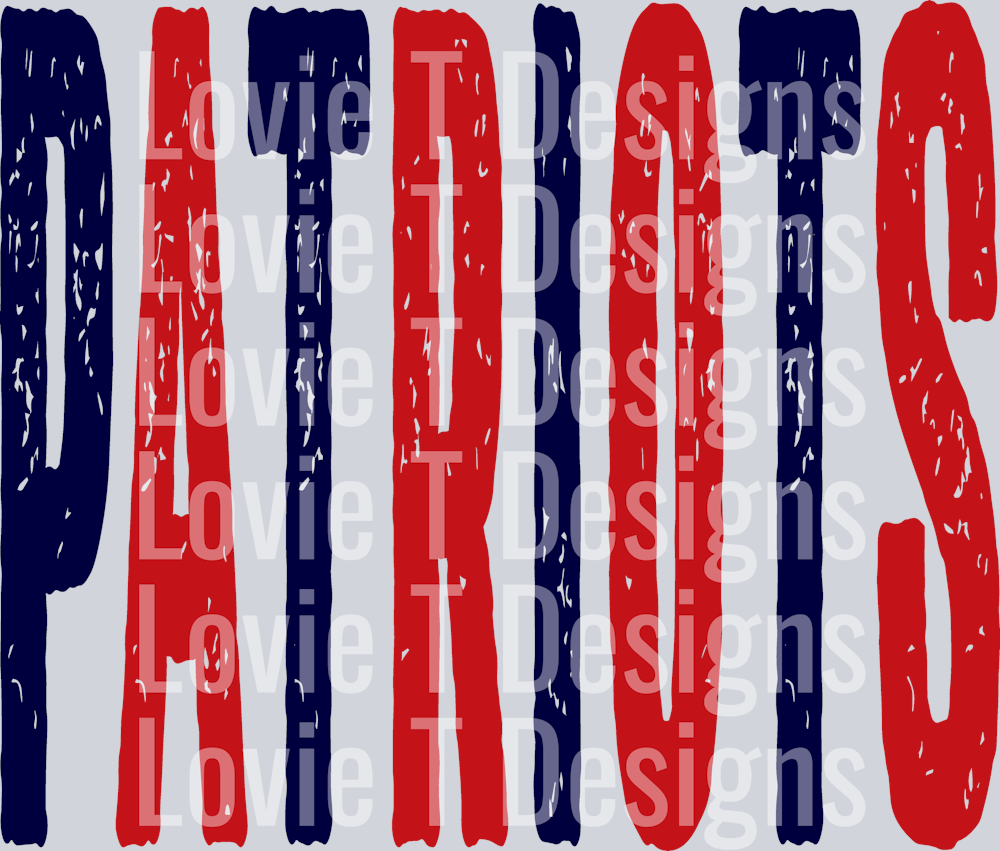 PATRIOTS RED AND NAVY GRUNGE MASCOT CUSTOM