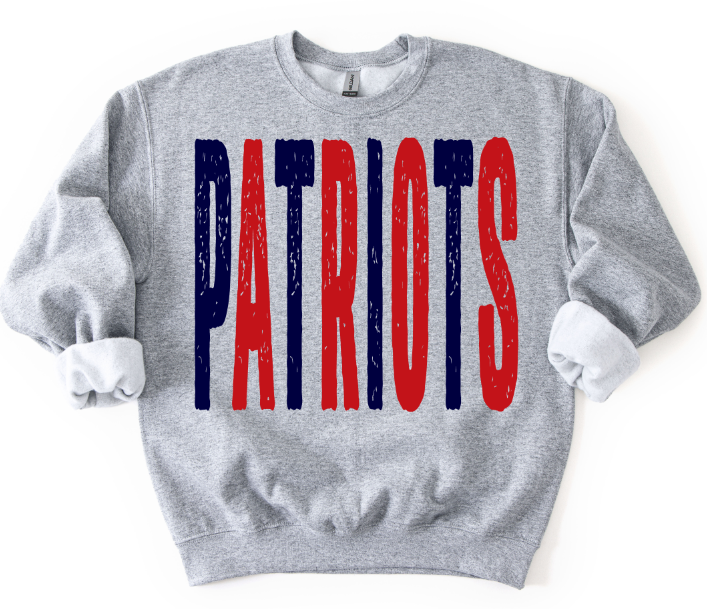 PATRIOTS RED AND NAVY GRUNGE MASCOT CUSTOM