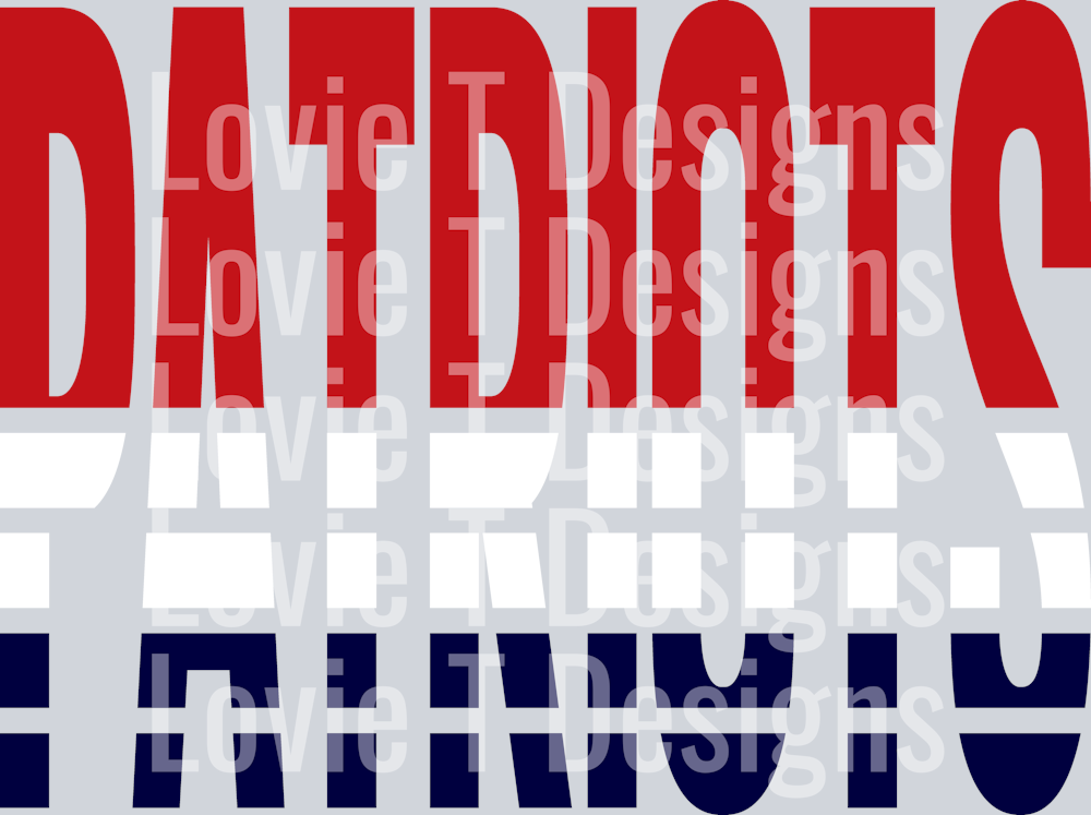 PATRIOTS RED WHITE AND NAVY SPLIT VARSITY CUSTOM