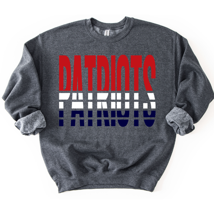 Patriots Red White and Navy Split Varsity Custom – DTF Transfer