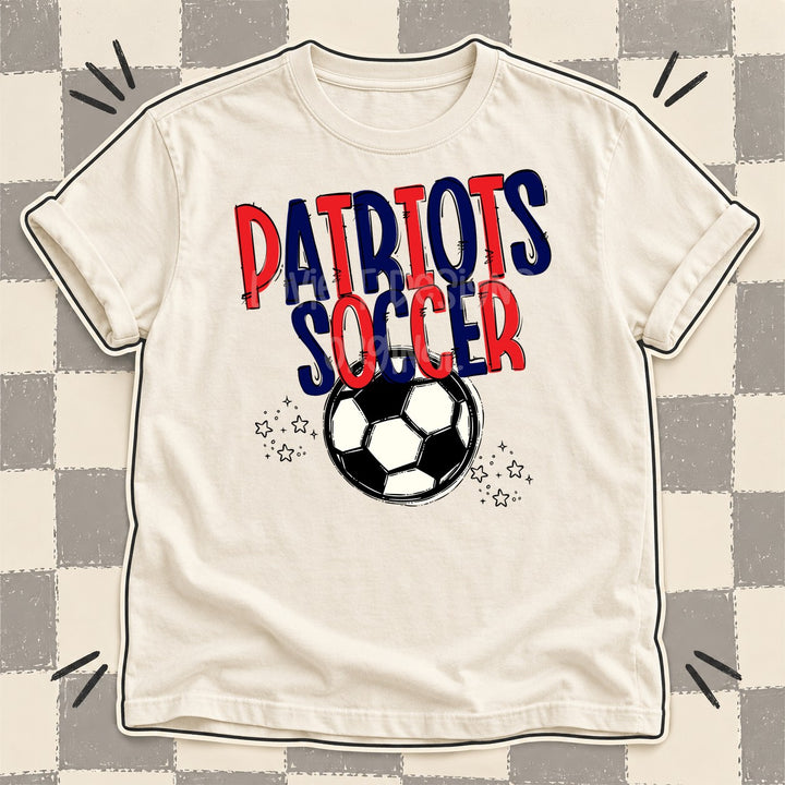 Patriots Red Navy Team Go Soccer Mascots DTF transfer mockup