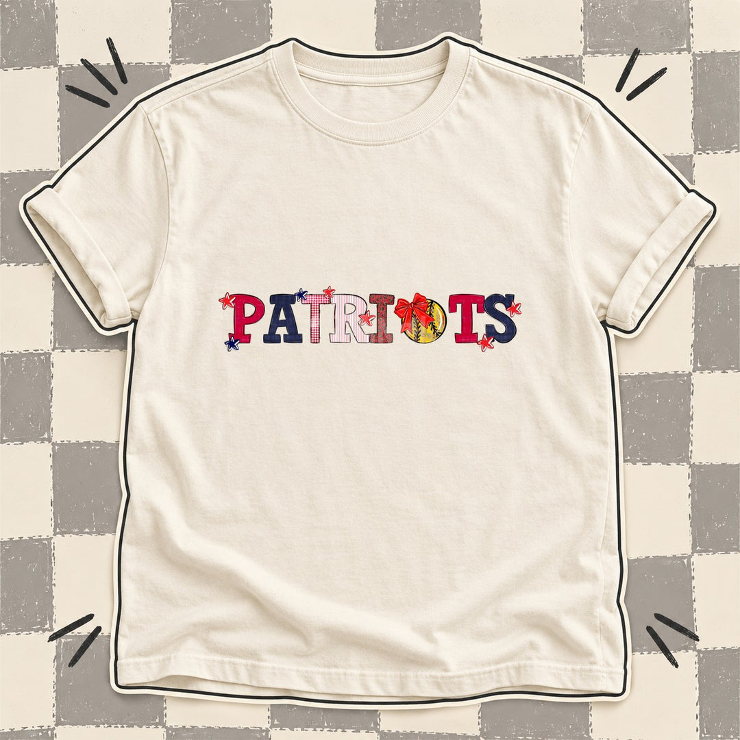 Patriots Red Navy White Mixed Doodle Softball Mascots – Mascot Colors DTF transfer mockup