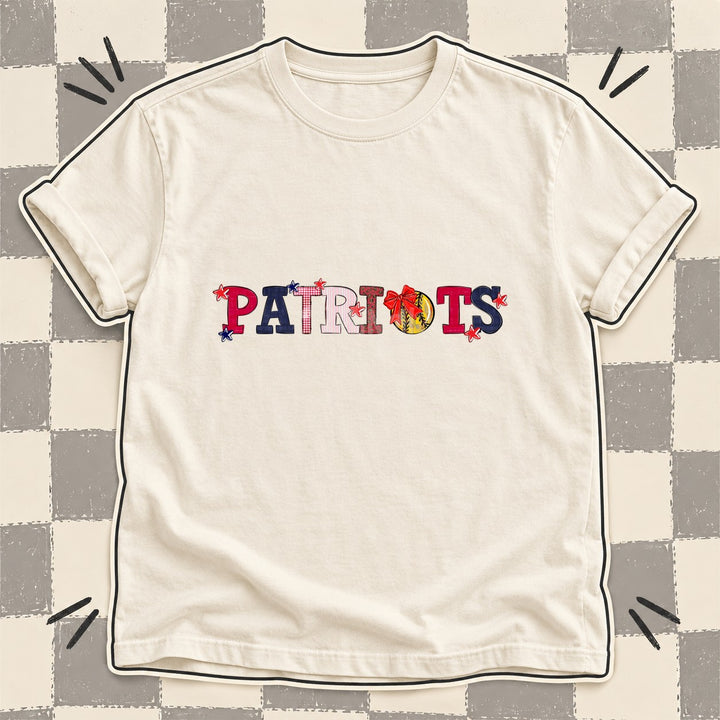 Patriots Red Navy White Mixed Doodle Softball Mascots – Mascot Colors DTF transfer mockup