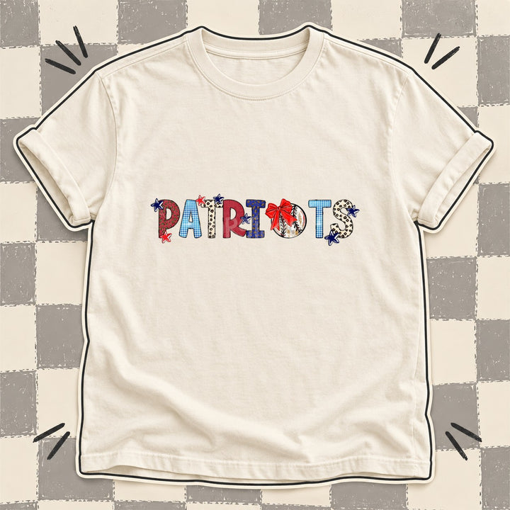 Patriots Mixed Doodle Baseball Mascots – Leopard Red Navy DTF transfer mockup