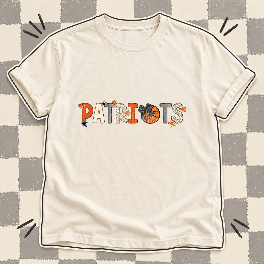 Patriots Mixed Doodle Basketball Mascots – Hoops Houndstooth DTF transfer mockup