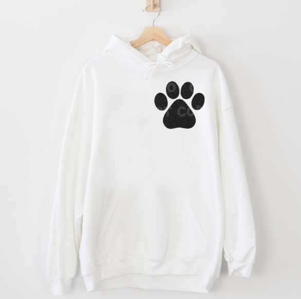 PAW PRINT BLACK YARN