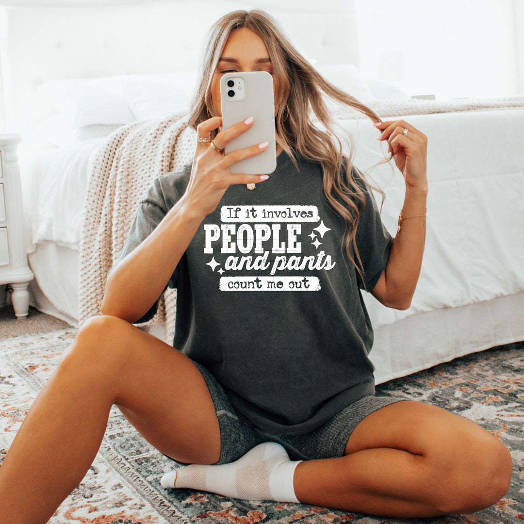 People and Pants Single Color Black DTF transfer design – image 1
