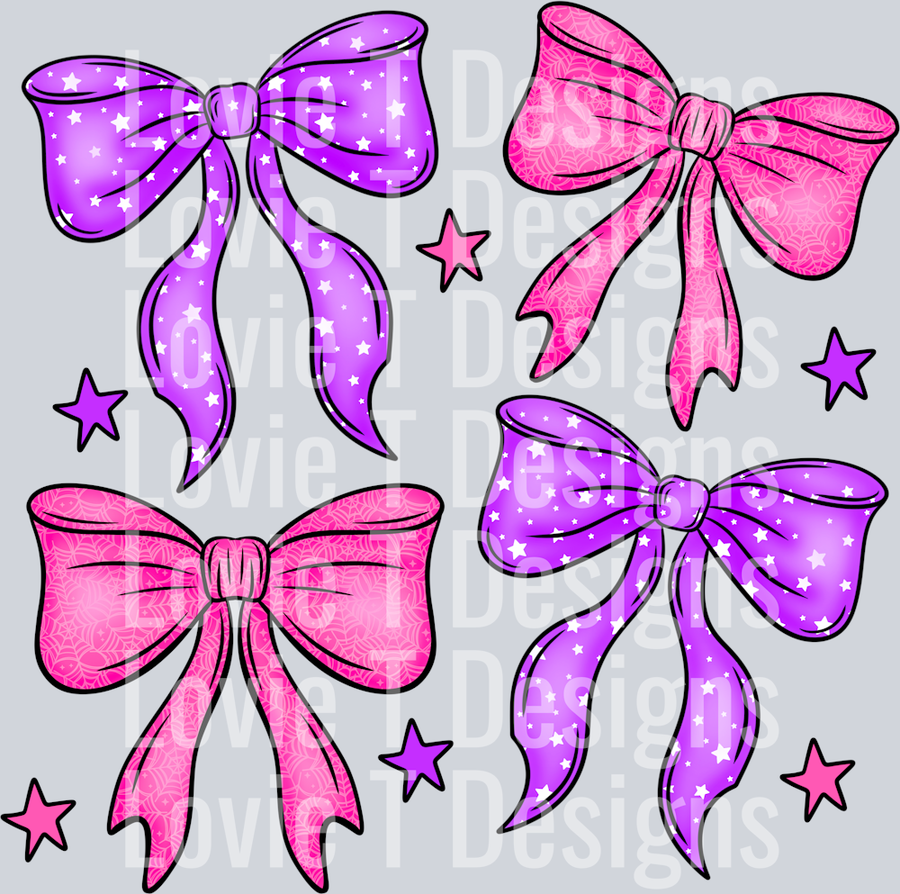 PINK AND PURPLE BOWS