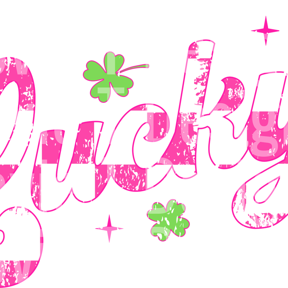 pink chechered retro lucky