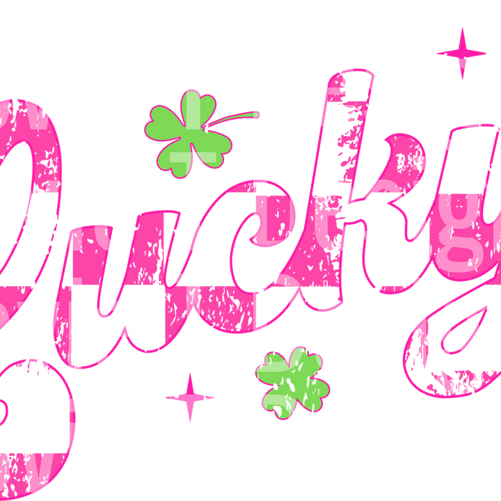 pink chechered retro lucky