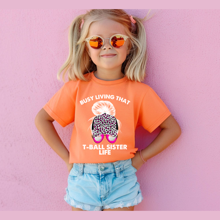 Pink Leopard Messy Bun Tball Sister – DTF Transfer