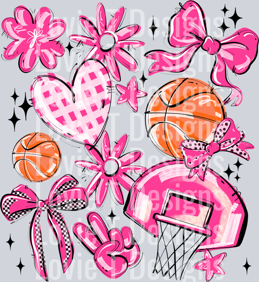 PINK PLAY BALL BASKETBALL COLLAGE