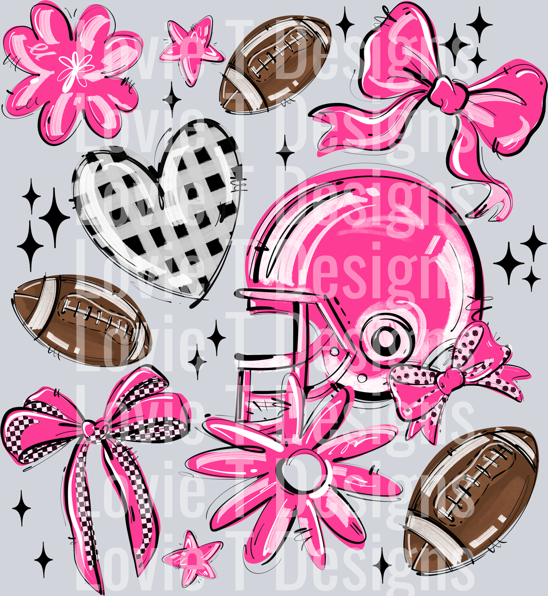 PINK PLAY BALL FOOTBALL COLLAGE