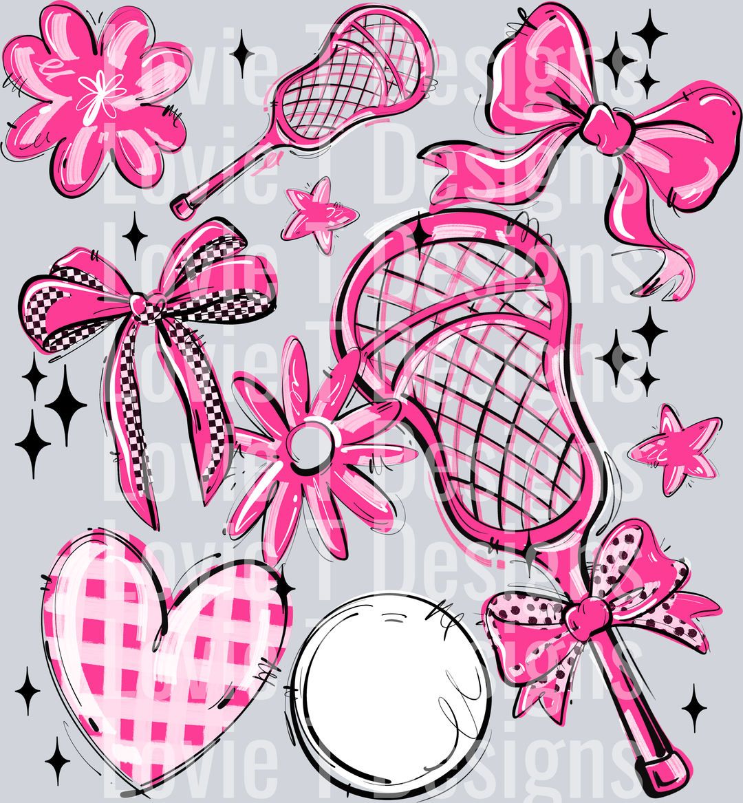 PINK PLAY BALL LACROSSE COLLAGE