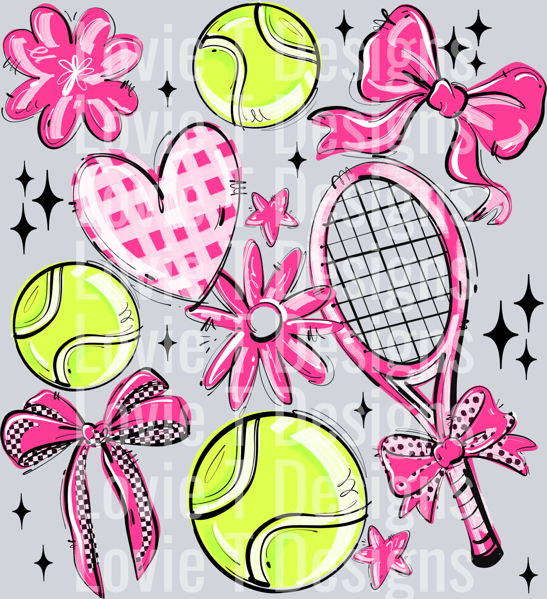PINK PLAY BALL TENNIS COLLAGE