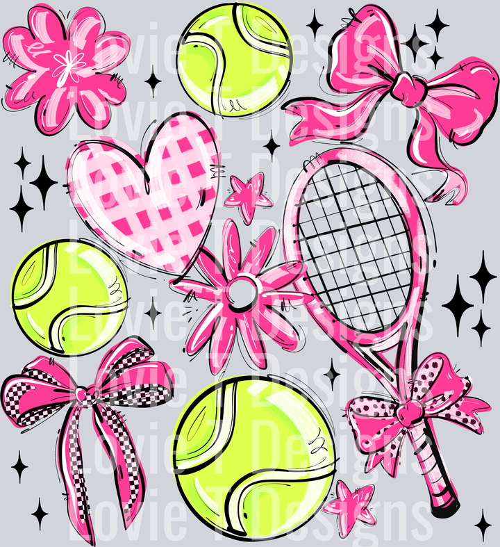 PINK PLAY BALL TENNIS COLLAGE