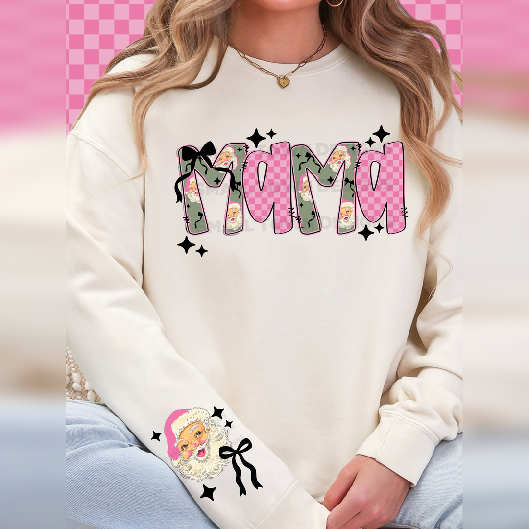 Pink Santa Mama Christmas – DTF Transfer